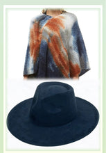 Load image into Gallery viewer, Poncho Combo w/Fedora Hat
