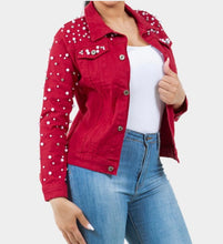 Load image into Gallery viewer, Denim Pearl Jacket
