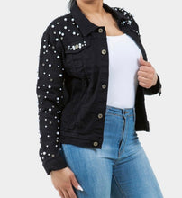 Load image into Gallery viewer, Denim Pearl Jacket
