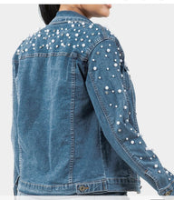 Load image into Gallery viewer, Denim Pearl Jacket
