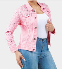 Load image into Gallery viewer, Denim Pearl Jacket
