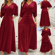 Load image into Gallery viewer, Dress_ Solid Swiss Dot Full Dress
