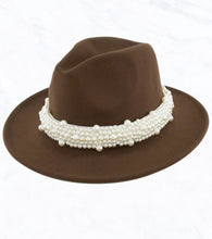 Load image into Gallery viewer, Hat_Fedora Hat w/Pearl Band
