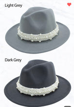 Load image into Gallery viewer, Hat_Fedora Hat w/Pearl Band
