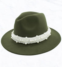 Load image into Gallery viewer, Hat_Fedora Hat w/Pearl Band
