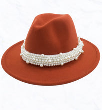 Load image into Gallery viewer, Hat_Fedora Hat w/Pearl Band
