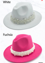 Load image into Gallery viewer, Hat_Fedora Hat w/Pearl Band
