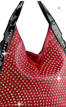 Load image into Gallery viewer, Two-Tone Crystal Rhinestone Hobo Purse
