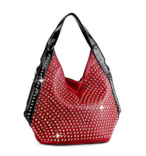 Load image into Gallery viewer, Two-Tone Crystal Rhinestone Hobo Purse
