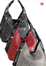 Load image into Gallery viewer, Two-Tone Crystal Rhinestone Hobo Purse
